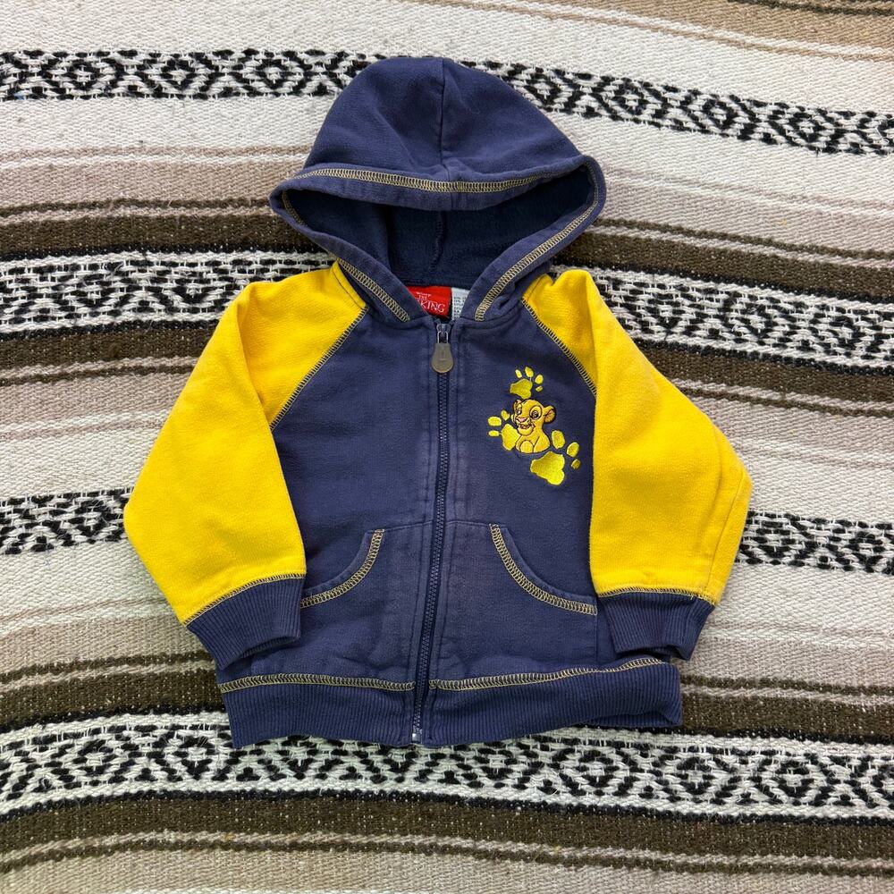 Baby Toddlers Vintage Disney The Lion King Simba Zip Up Hoodie Sweatshirt Sz 24M
